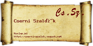 Cserni Szalók névjegykártya